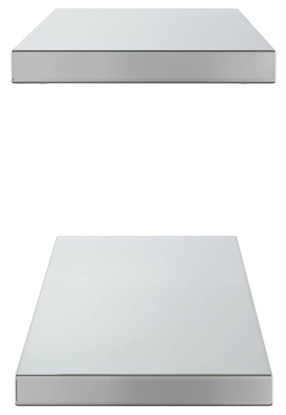 Nástěnné police 2 ks 75 x 23,5 cm stříbrné nerezová ocel 30283