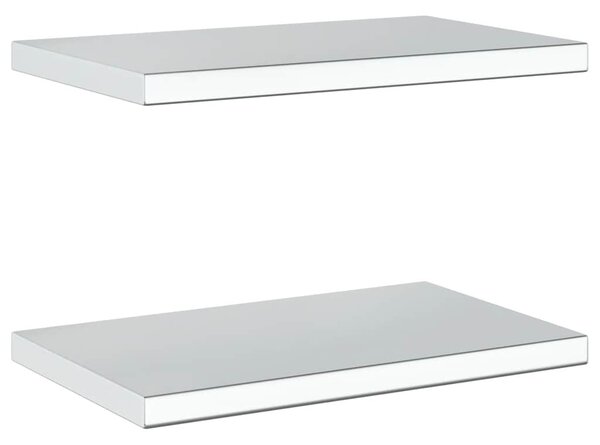 Nástěnné police 2 ks 50 x 30 cm stříbrné nerezová ocel 30285