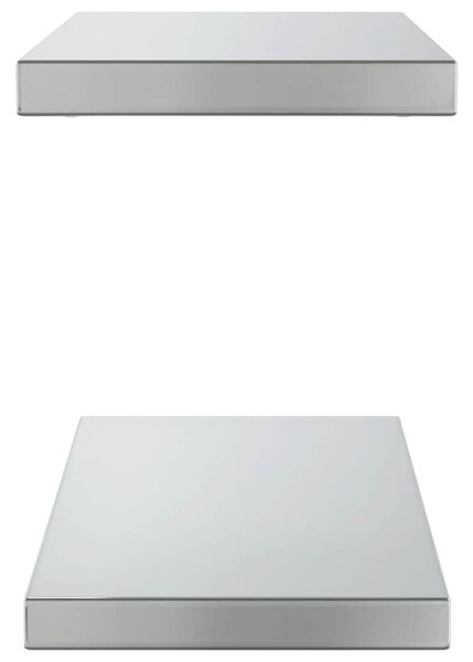 Nástěnné police 2 ks 50 x 23,5 cm stříbrné nerezová ocel 30286