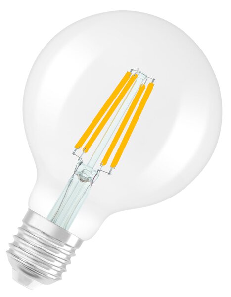 LED žárovka OSRAM Globe 80 čirá, patice E27, ekvivalent 60 W, teplá bílá 2700 K