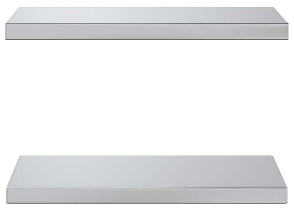 Nástěnné police 2 ks 50 x 23,5 cm stříbrné nerezová ocel 30286