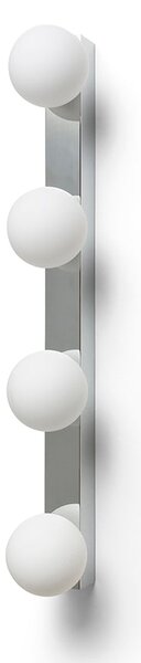 Koupelnové nástěnné svítidlo DOMINO IV, chrom/opálové sklo, patice G9, 4× 6 W, IP44