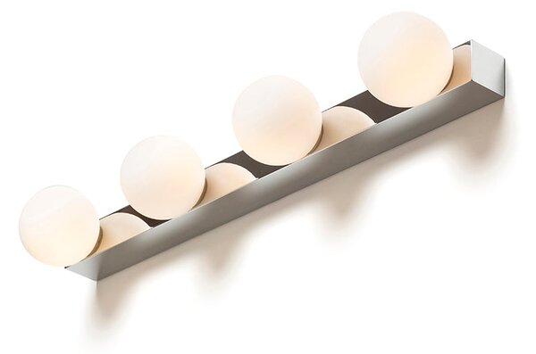 Koupelnové nástěnné svítidlo DOMINO IV, chrom/opálové sklo, patice G9, 4× 6 W, IP44