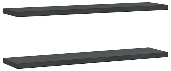 Nástěnné police 2 ks 100 x 23,5 cm černé nerezová ocel 30289