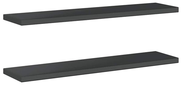 Nástěnné police 2 ks 100 x 23,5 cm černé nerezová ocel 30289