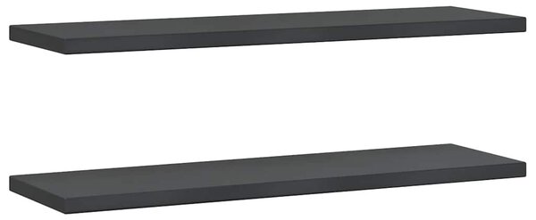 Nástěnné police 2 ks 100 x 30 cm stříbrné nerezová ocel 30288