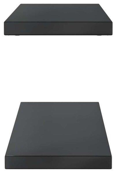 Nástěnné police 2 ks 100 x 23,5 cm černé nerezová ocel 30289