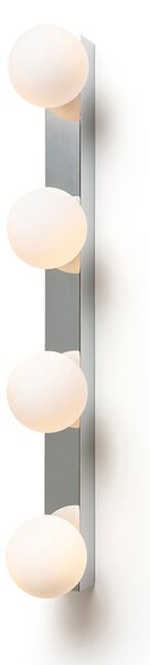 Koupelnové nástěnné svítidlo DOMINO IV, chrom/opálové sklo, patice G9, 4× 6 W, IP44