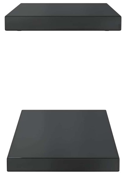 Nástěnné police 2 ks 50 x 23,5 cm černé nerezová ocel 30295