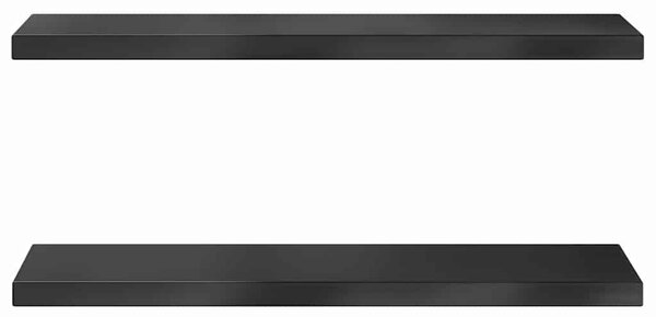 Nástěnné police 2 ks 75 x 23,5 cm černé nerezová ocel 30292
