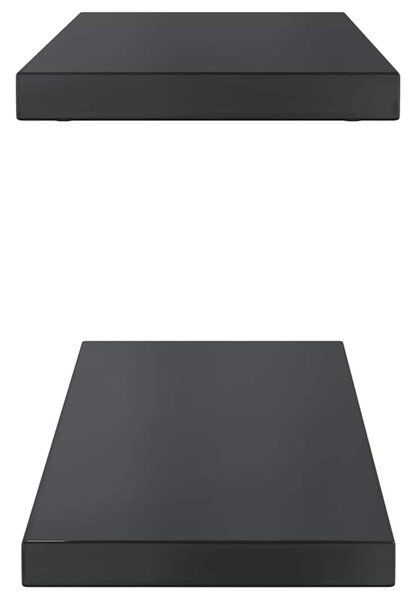 Nástěnné police 2 ks 75 x 23,5 cm černé nerezová ocel 30292
