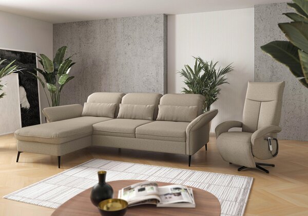 ROHOVÁ SEDAČKA, textil, šedohnědá Sit & More - Sedací soupravy, Online Only