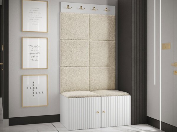 Předsíňová sestava Towiro Slim IV, Barva: bílá, Barva látek:: Abriamo 03 5903211370663