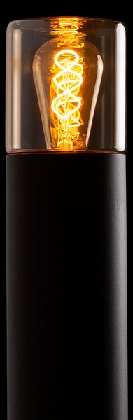 Stojací lampa QUINN 60, černá/jantarové sklo, patice E27, 11 W, IP54