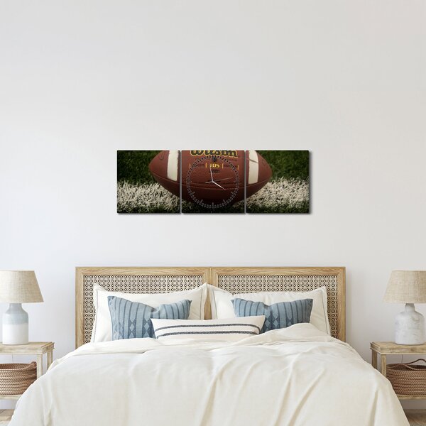Obraz - Fotbal (s hodinami) (90x30 cm)