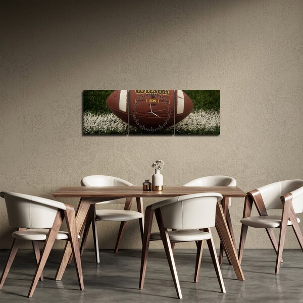 Obraz - Fotbal (s hodinami) (90x30 cm)