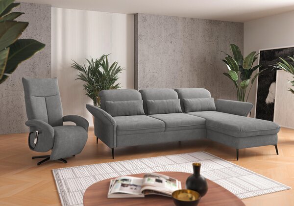 ROHOVÁ SEDAČKA, textil, šedá Sit & More - Sedací soupravy, Online Only