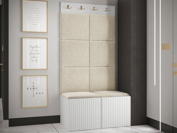 Předsíňová sestava Towiro Slim IV, Barva: bílá, Barva látek:: Abriamo 03 5903211370663