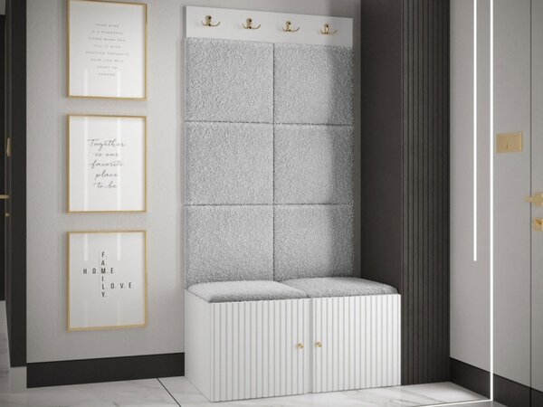 Předsíňová sestava Towiro Slim IV, Barva: bílá, Barva látek:: Abriamo 06 5903211370670