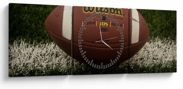 Obraz - Fotbal (s hodinami) (90x30 cm)