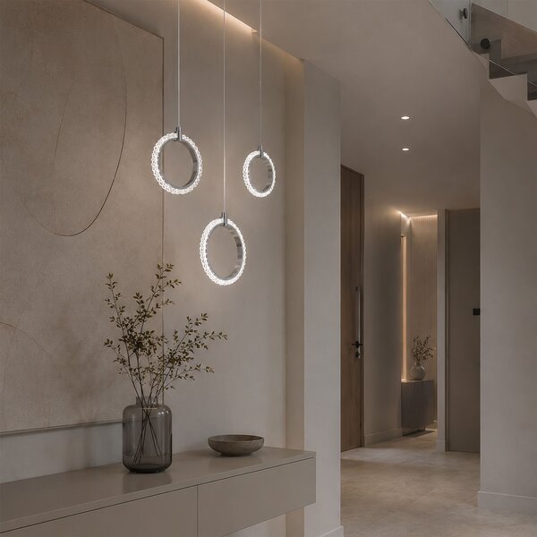 Toolight Rea, Závěsné stropní LED svítidlo LHJ126-W Chrom, OSW-03281