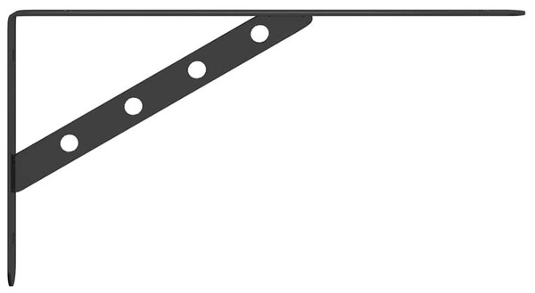 Policové držáky 4 ks 30 x 2,5 x 15,5 cm černé nerezová ocel 30304