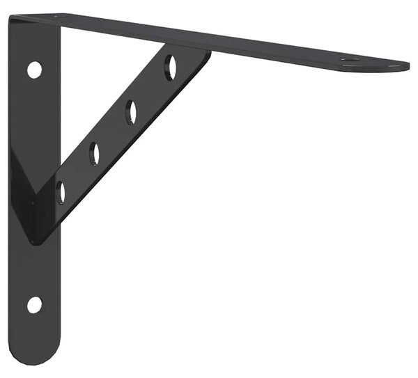 Policové držáky 4 ks 30 x 2,5 x 15,5 cm černé nerezová ocel 30304