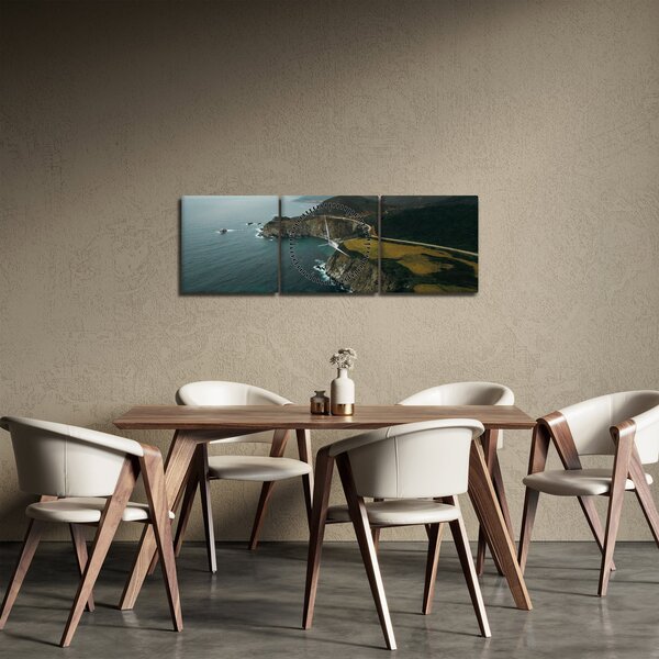 Obraz - Útes v oceánu (s hodinami) (90x30 cm)