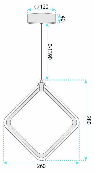 Toolight Rea, Závěsné stropní LED svítidlo LHJ127-W Chrom, OSW-03282