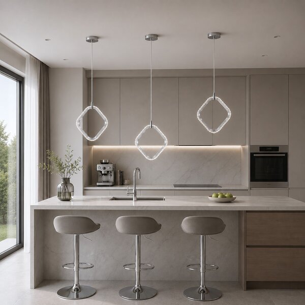 Toolight Rea, Závěsné stropní LED svítidlo LHJ127-W Chrom, OSW-03282