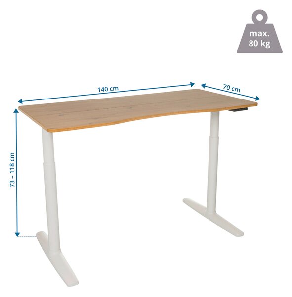 PSACÍ STŮL, barvy dubu, 140/70/73 - 118 cm MID.YOU - Online Only psací stoly, Online Only