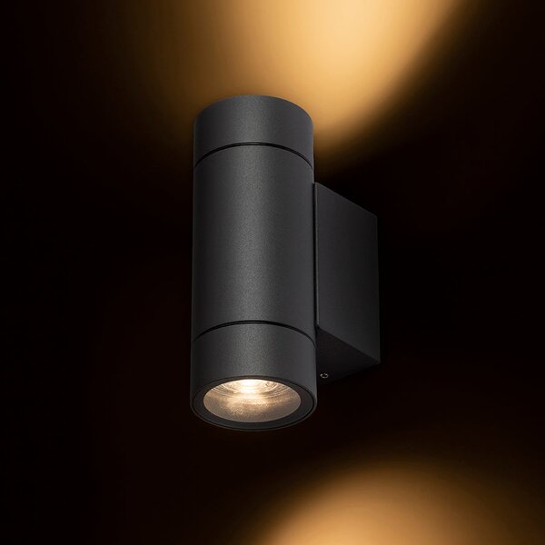 Venkovní nástěnné svítidlo MIZZI NEW II, antracitové, patice GU10, 2× 8 W, IP65