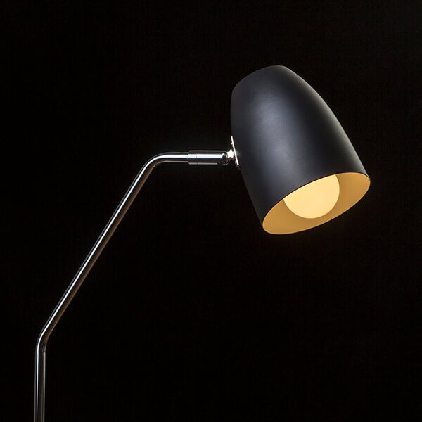 Stojací lampa PRAGMA, černá/chrom, patice E27, 11 W