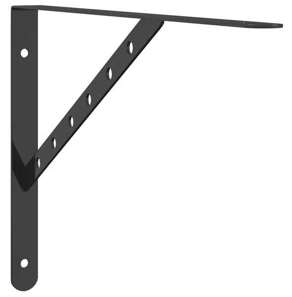 Policové držáky 4 ks 40 x 2,5 x 25 cm černé nerezová ocel 30305
