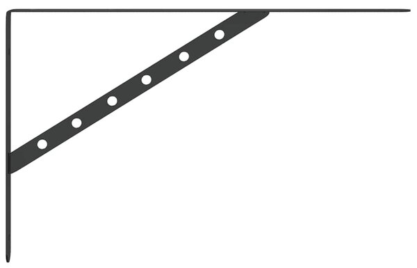Policové držáky 4 ks 40 x 2,5 x 25 cm černé nerezová ocel 30305