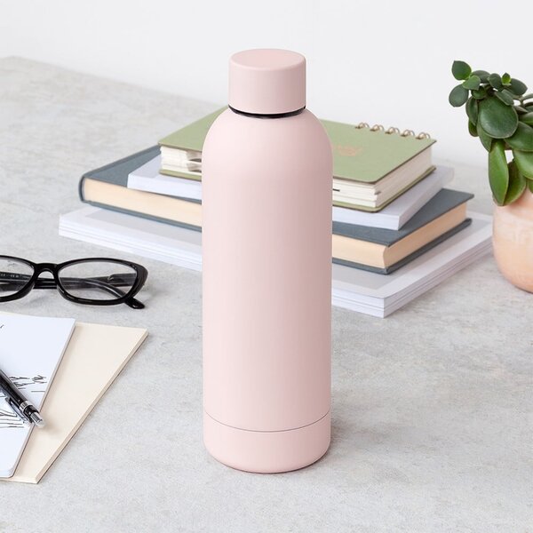 Světle růžová cestovní nerezová lahev 500 ml – Rex London