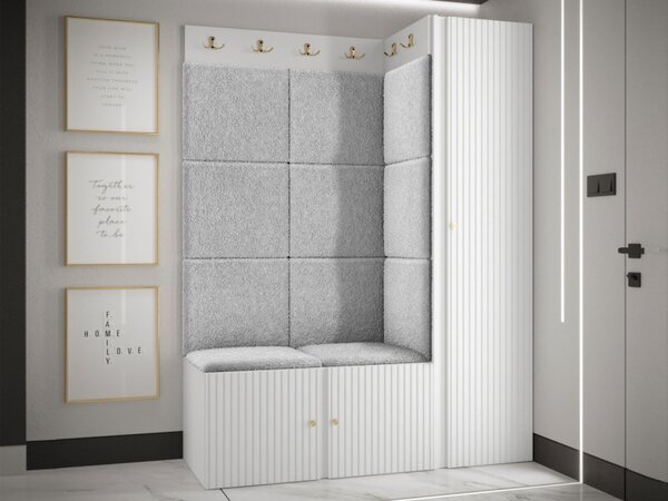 Předsíňová sestava Towiro Slim IX, Barva: bílá, Barva látek:: Abriamo 06 5903211370755