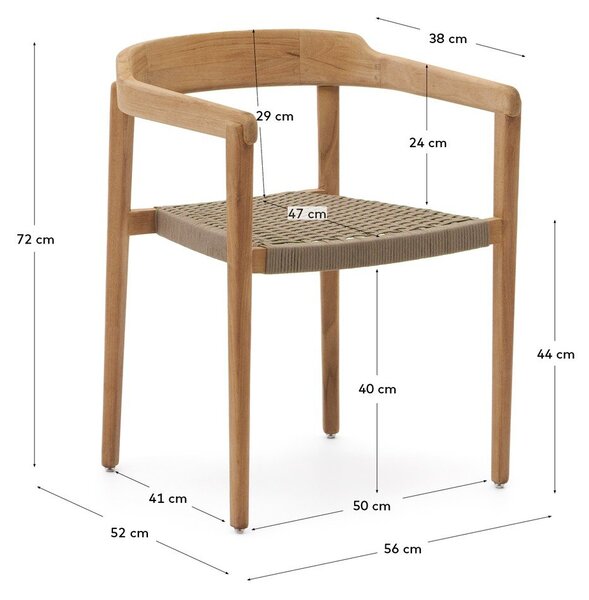 Dřevěná zahradní židle v přírodní barvě Icaro – Kave Home