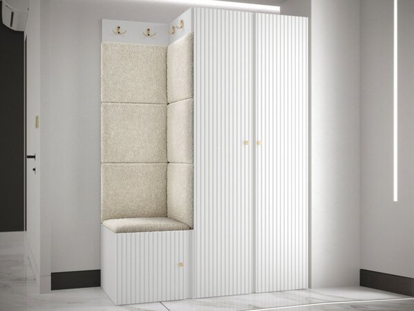 Předsíňová sestava Towiro Slim XXIII, Barva: bílá, Barva látek:: Abriamo 03 5903211370809