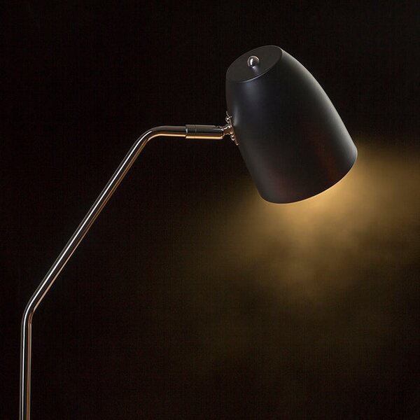 Stojací lampa PRAGMA, černá/chrom, patice E27, 11 W