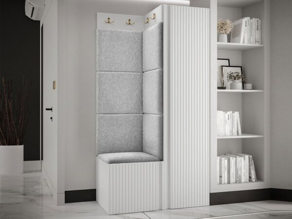 Předsíňová sestava Towiro Slim XXV, Barva: bílá, Barva látek:: Abriamo 06 5903211370878