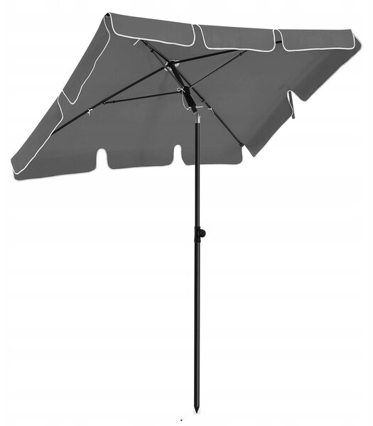 Klasický slunečník Songmics šedý 200 x 200 cm