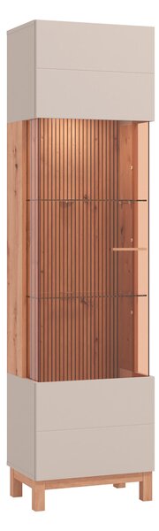 VITRÍNA, kašmírová, dub artisan, 51,5/191,5/35 cm Hom`in - Kredence a vitríny