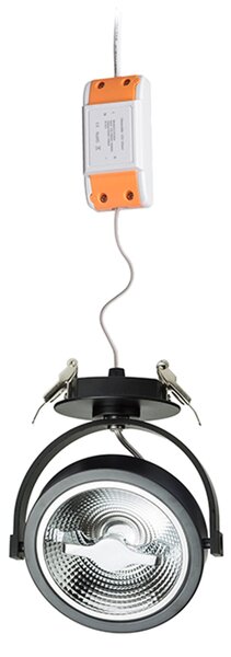Polozápustné LED svítidlo KELLY LED, černé, 12 W, teplá bílá 3000 K, stmívatelné