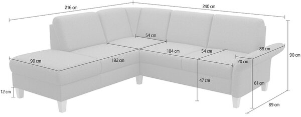 ROHOVÁ SEDAČKA, textil, světle hnědá Sit & More - Sedací soupravy, Online Only