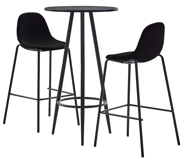 3dílný barový set textil černý 3051129