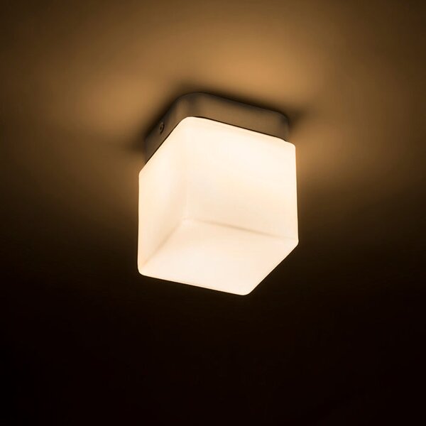 Koupelnové stropní LED svítidlo ESICA SQ, chrom, 6 W, teplá bílá 3000 K, IP44