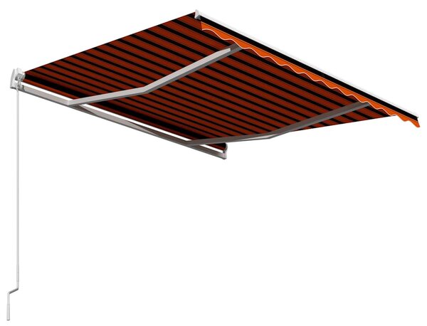 Ručně zatahovací markýza 350 x 250 cm oranžovo-hnědá 3051211