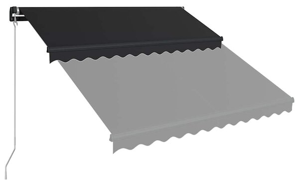 Ručně zatahovací markýza s LED světlem 350 x 250 cm antracitová 3051244