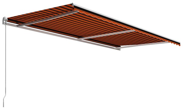 Ručně zatahovací markýza 600 x 300 cm oranžovo-hnědá 3051227